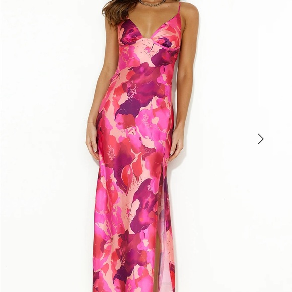 Hello Molly Dresses & Skirts - Hello Molly Pink & Fuchsia Floral Print Maxi Slip Dress